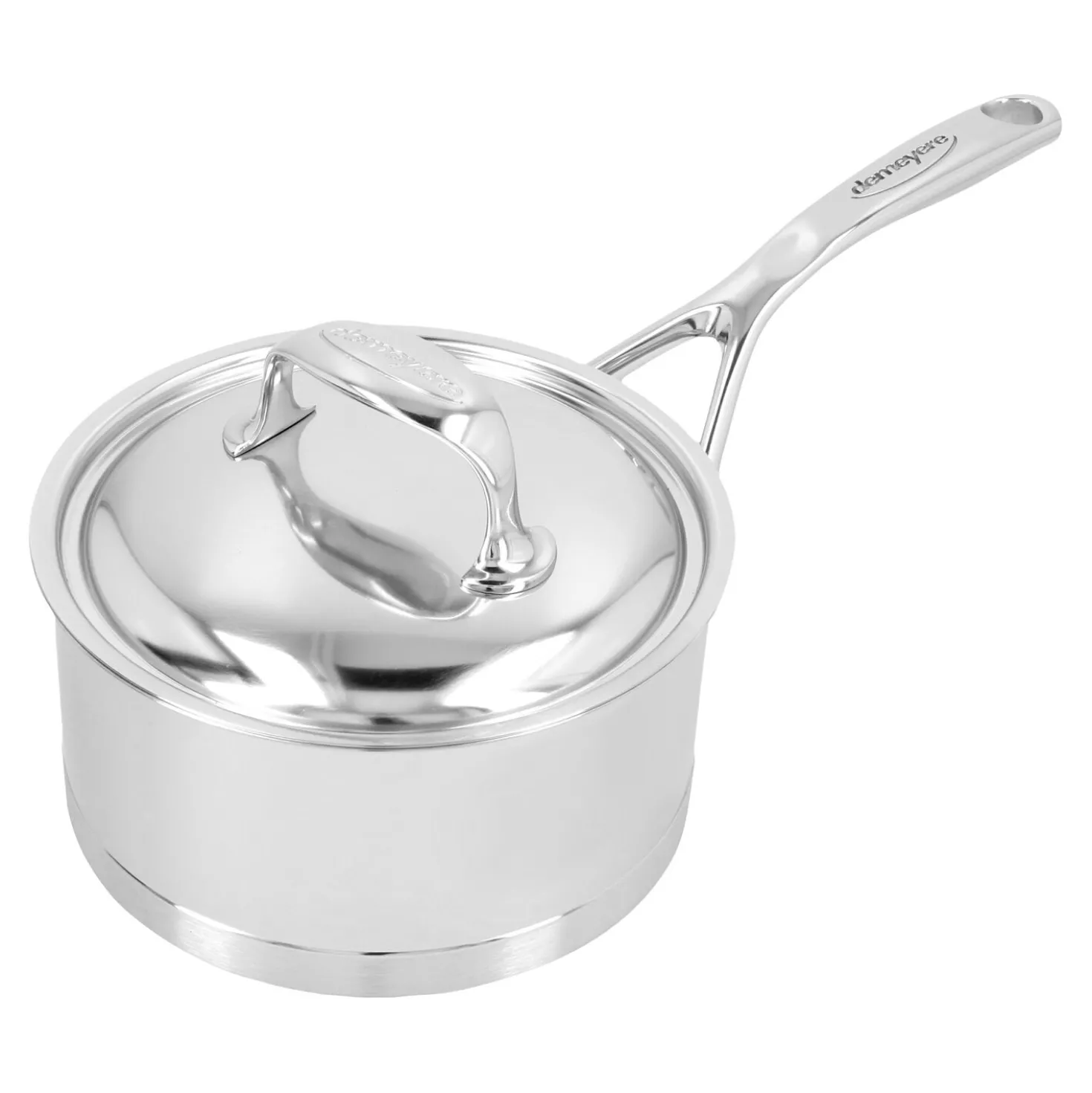 Stieltopf mit Deckel 16 cm, 18/10 Edelstahl, Silber