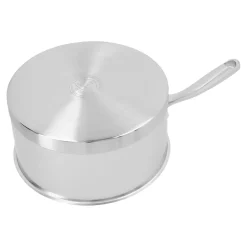 Stieltopf mit Deckel 18 cm, 18/10 Edelstahl, Silber