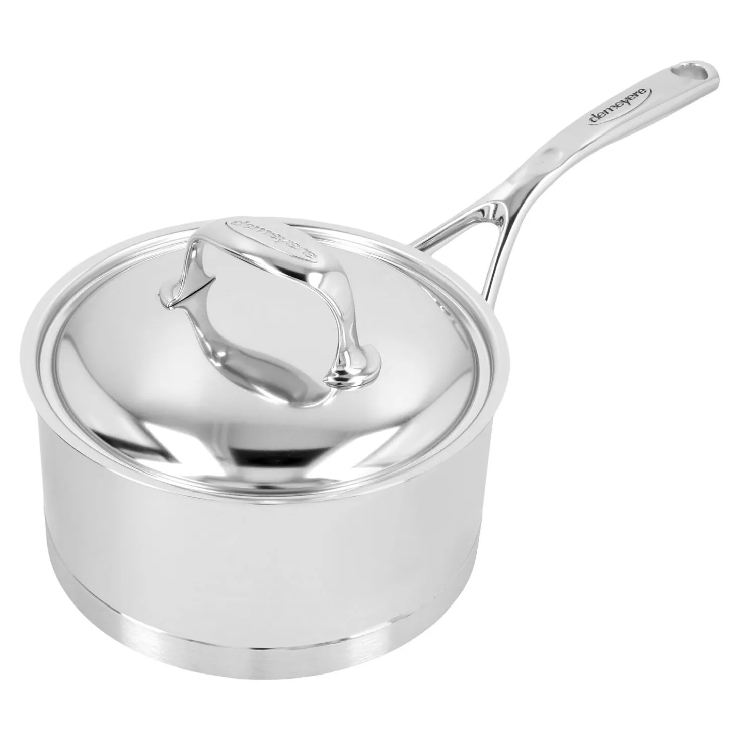 Stieltopf mit Deckel 18 cm, 18/10 Edelstahl, Silber