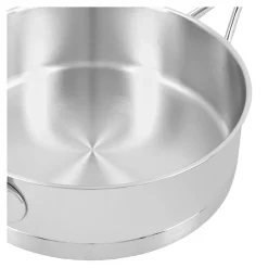 Stieltopf mit Deckel, niedrig 28 cm, 18/10 Edelstahl