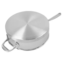 Stieltopf mit Deckel, niedrig 24 cm, 18/10 Edelstahl
