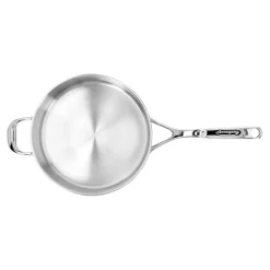 Stieltopf mit Deckel, niedrig 24 cm, 18/10 Edelstahl