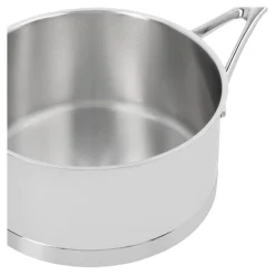 Stieltopf ohne Deckel 18 cm, 18/10 Edelstahl, Silber