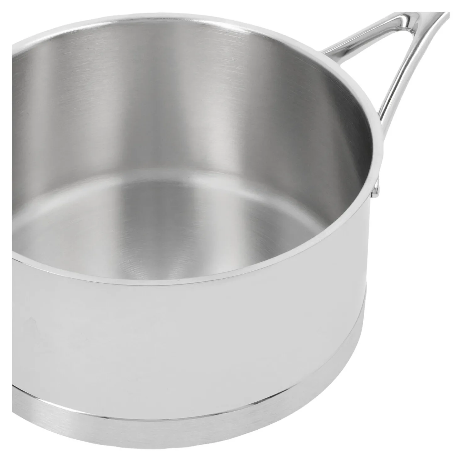Stieltopf ohne Deckel 18 cm, 18/10 Edelstahl, Silber