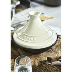 Tajine 28 cm, rund, Cream, Gusseisen