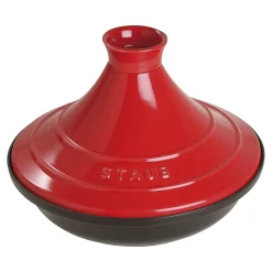 Tajine 28 cm, rund, Kirsch-Rot, Gusseisen