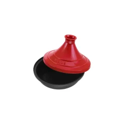 Tajine 28 cm, rund, Kirsch-Rot, Gusseisen