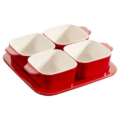 Tapas Set, 5-teilig, kirschrot 5-tlg, Kirsch-Rot, Keramik