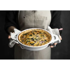 Tarte-Form 24 cm, rund, Weiß, Keramik