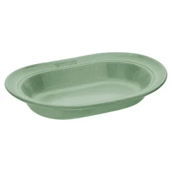 Teller 25 cm, oval, Salbeigrün, Keramik