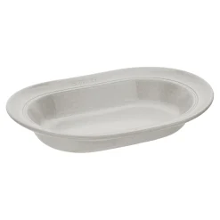 Teller 25 cm, oval, Weisser Trüffel, Keramik