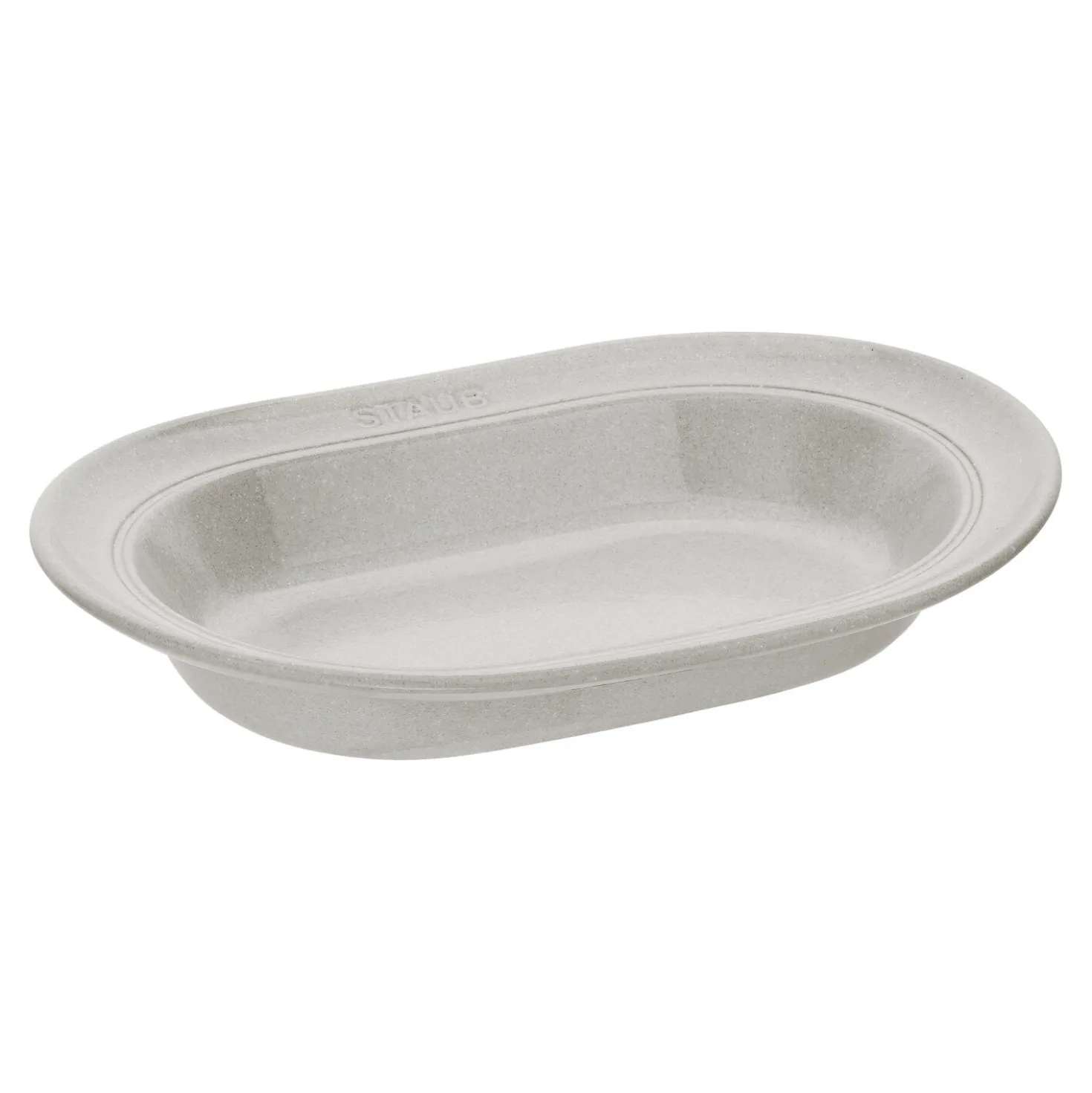 Teller 25 cm, oval, Weisser Trüffel, Keramik