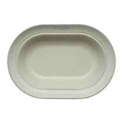 Teller 25 cm, oval, Weisser Trüffel, Keramik
