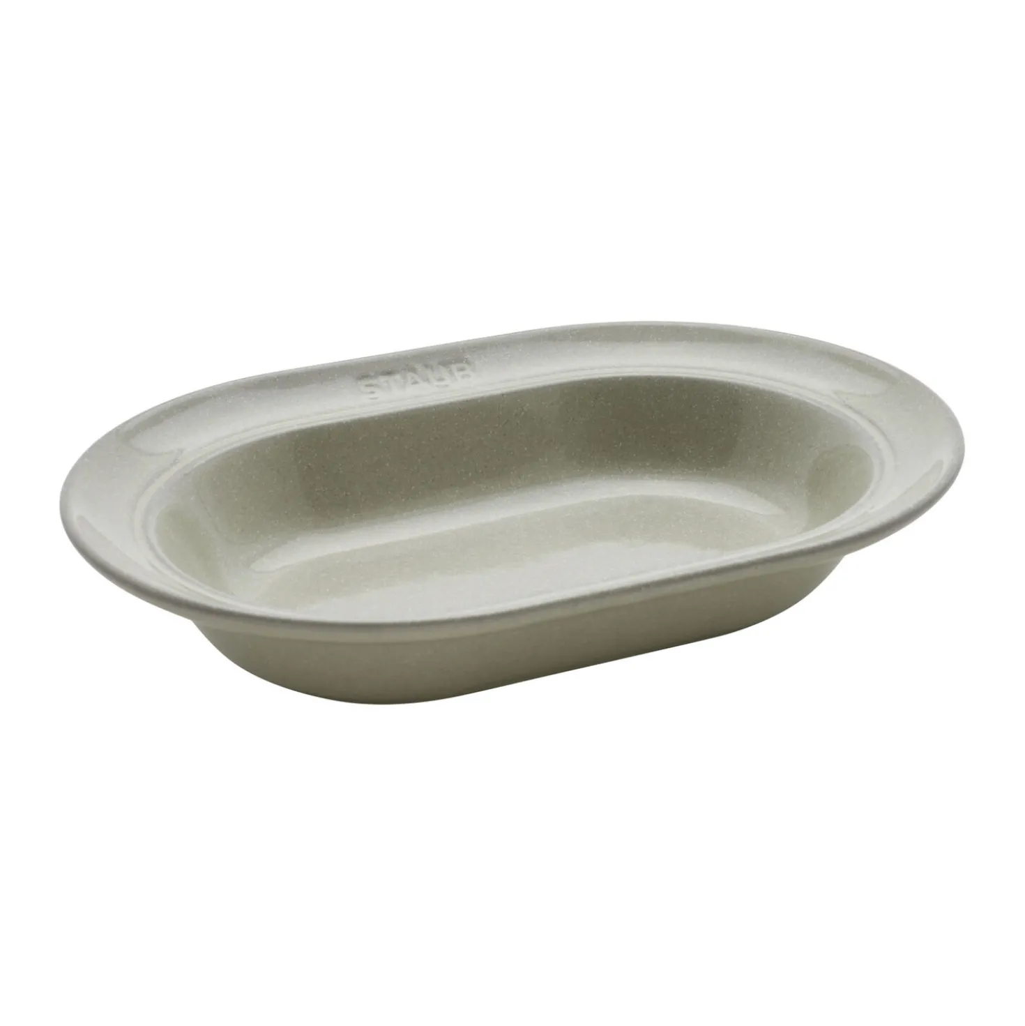 Teller 25 cm, oval, Weisser Trüffel, Keramik
