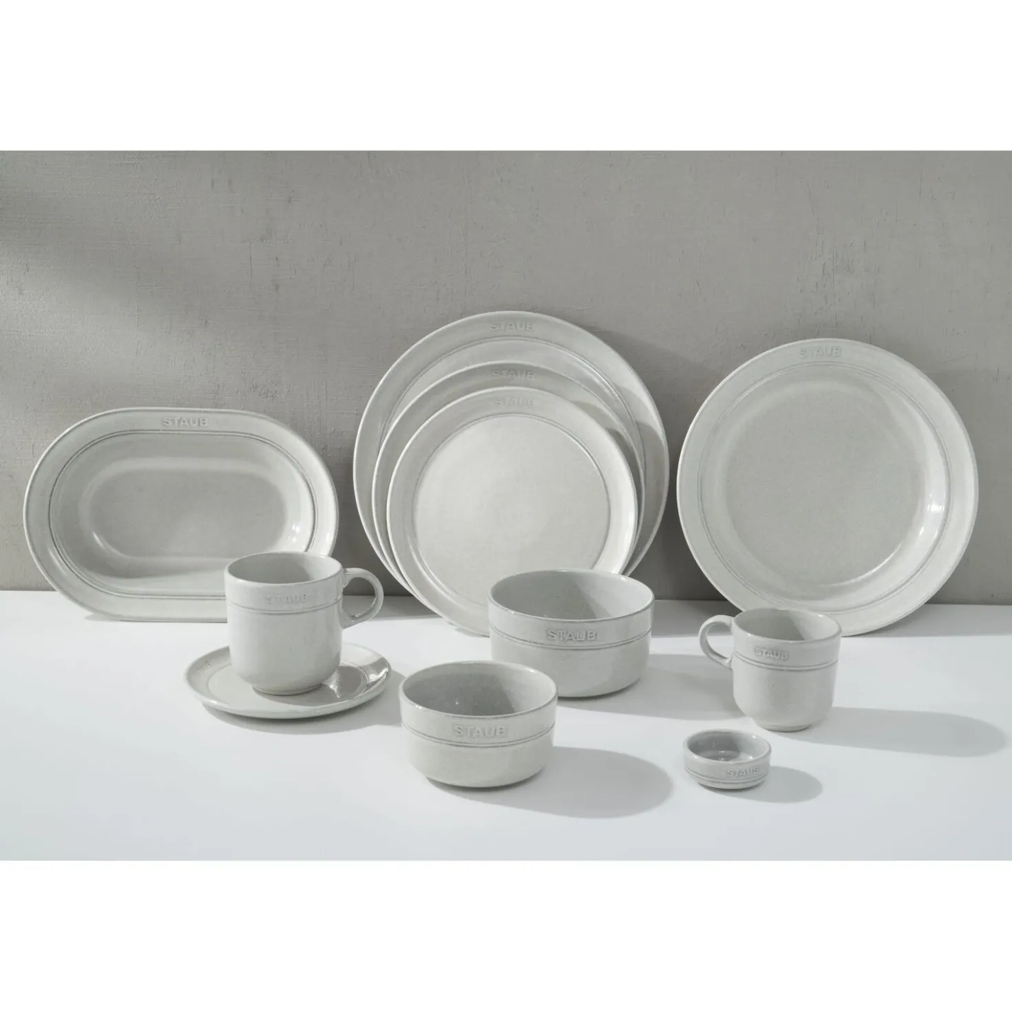 Teller flach 20 cm, rund, Weisser Trüffel, Keramik