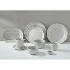 Teller flach 26 cm, rund, Weisser Trüffel, Keramik