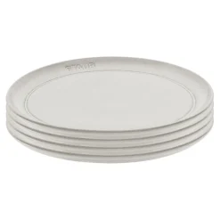 Tellerset, 4-tlg. / 22 cm, Weisser Trüffel, Keramik