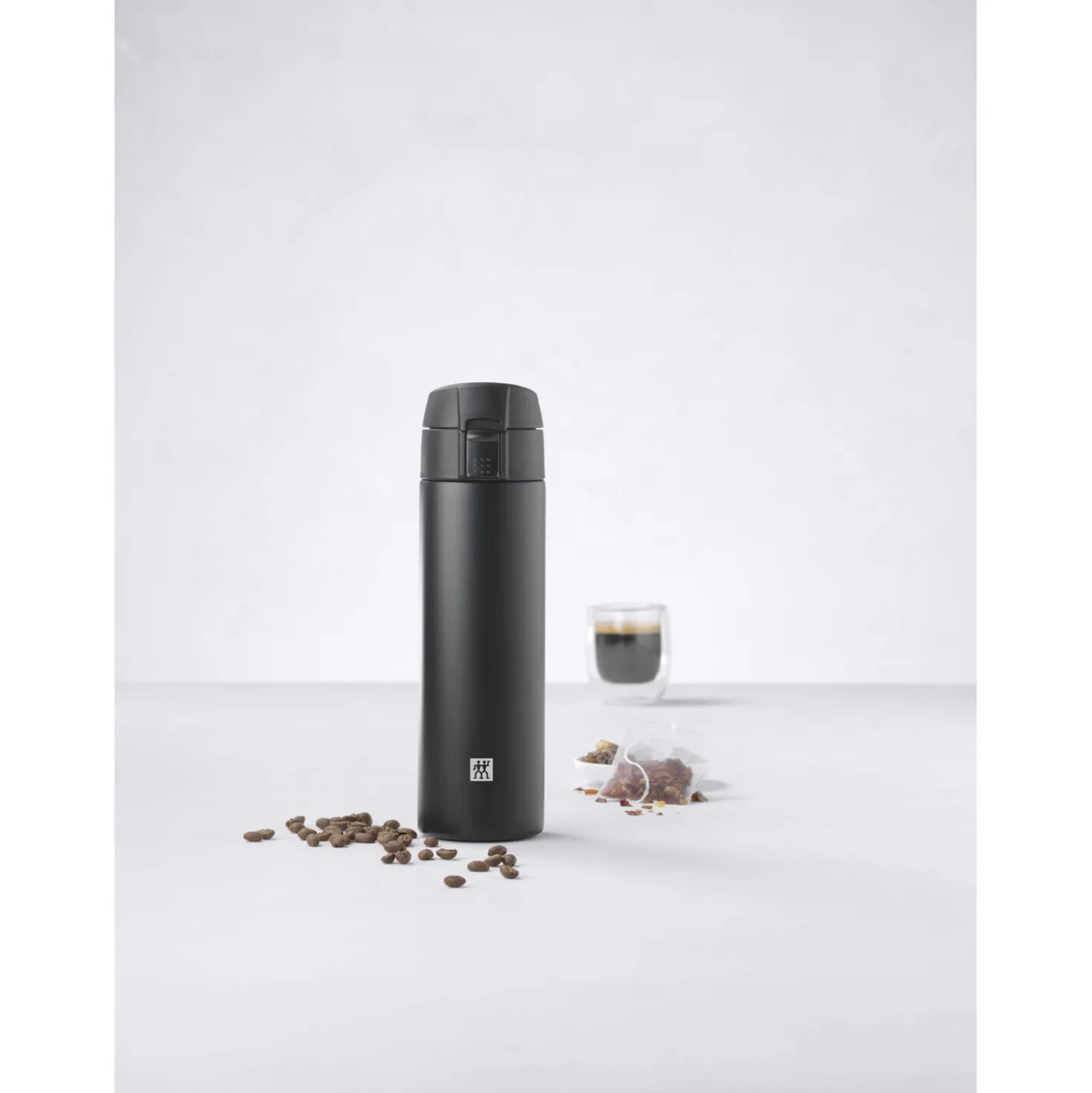 Thermobecher, 450 ml, Edelstahl, Schwarz