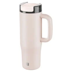 Thermobecher mit Strohhalm, 900 ml, Edelstahl, Pink