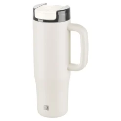 Thermobecher mit Strohhalm, 900 ml, Edelstahl, Cream