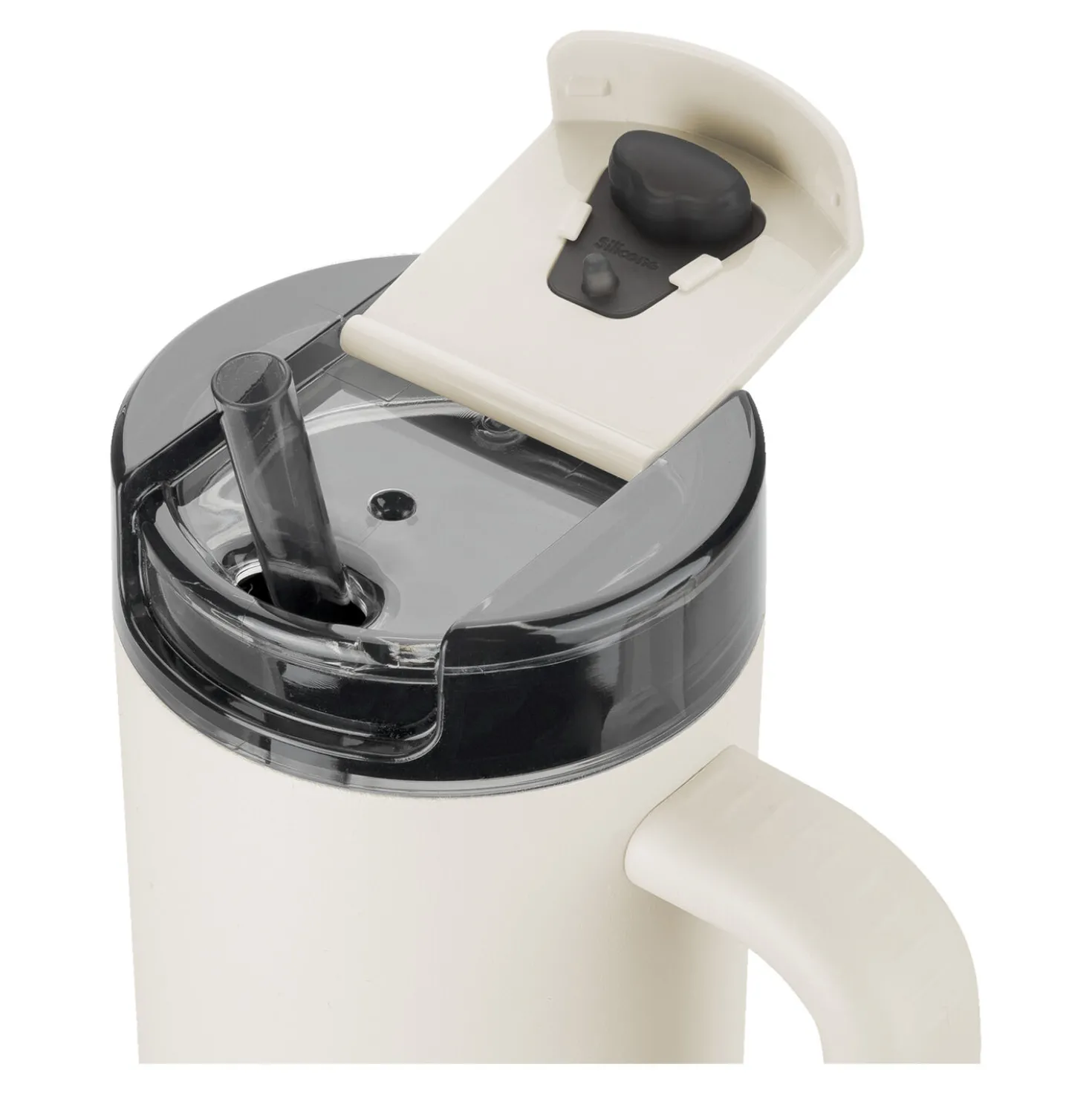 Thermobecher mit Strohhalm, 900 ml, Edelstahl, Cream