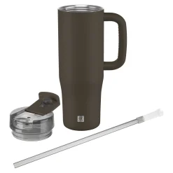Thermobecher mit Strohhalm, 900 ml, Edelstahl, Chocolate