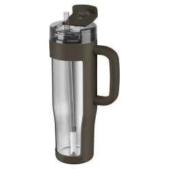 Thermobecher mit Strohhalm, 900 ml, Edelstahl, Chocolate