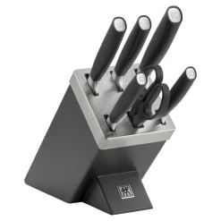 7-tlg, Messerblockset, Silber, Anthrazit