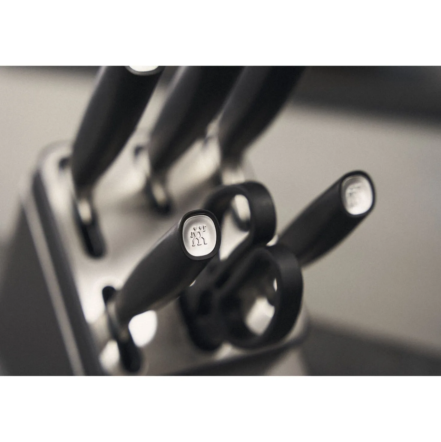 7-tlg, Messerblockset, Silber, Anthrazit