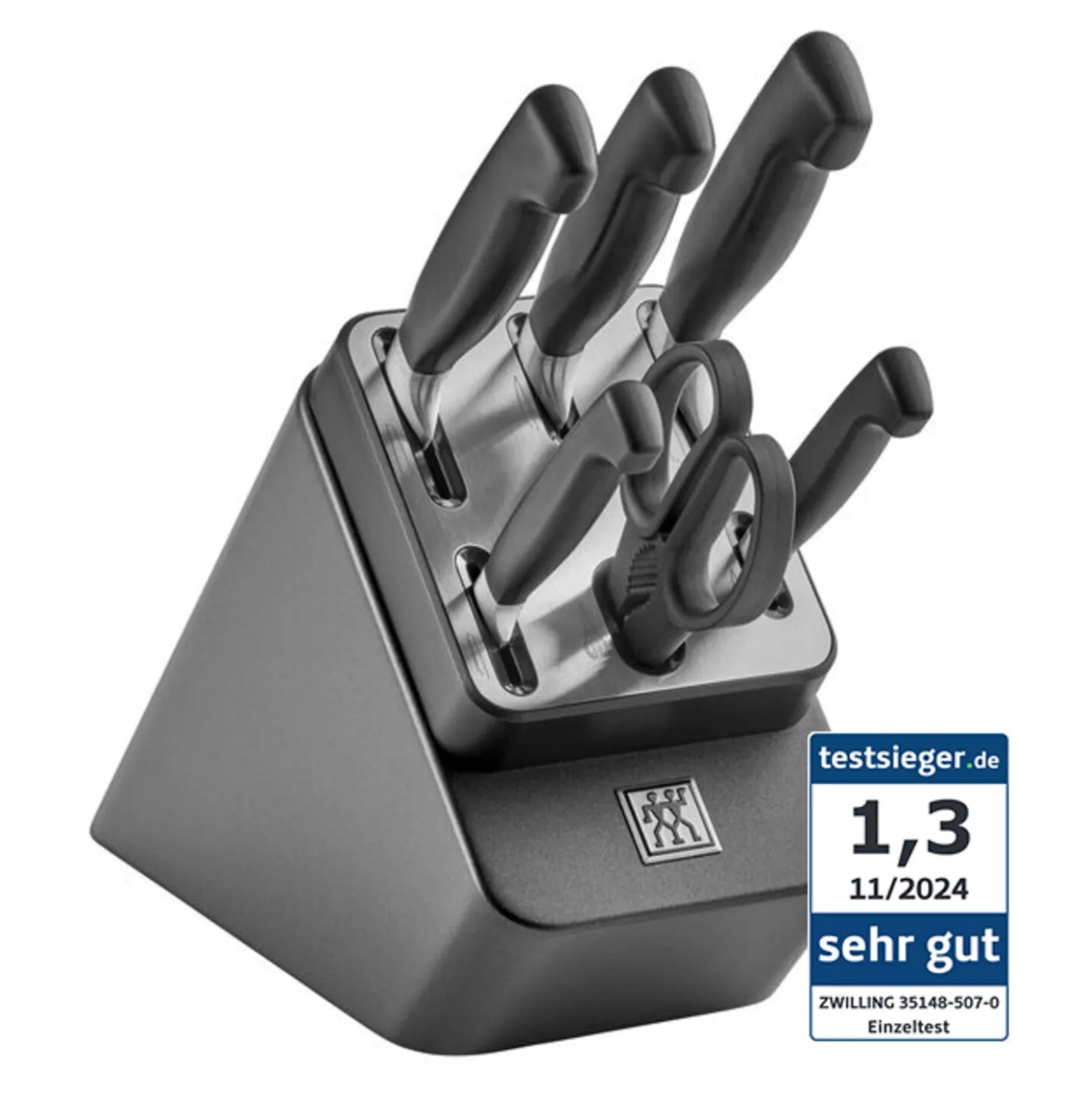 7-tlg, Selbstschärfender Messerblock, Anthrazit
