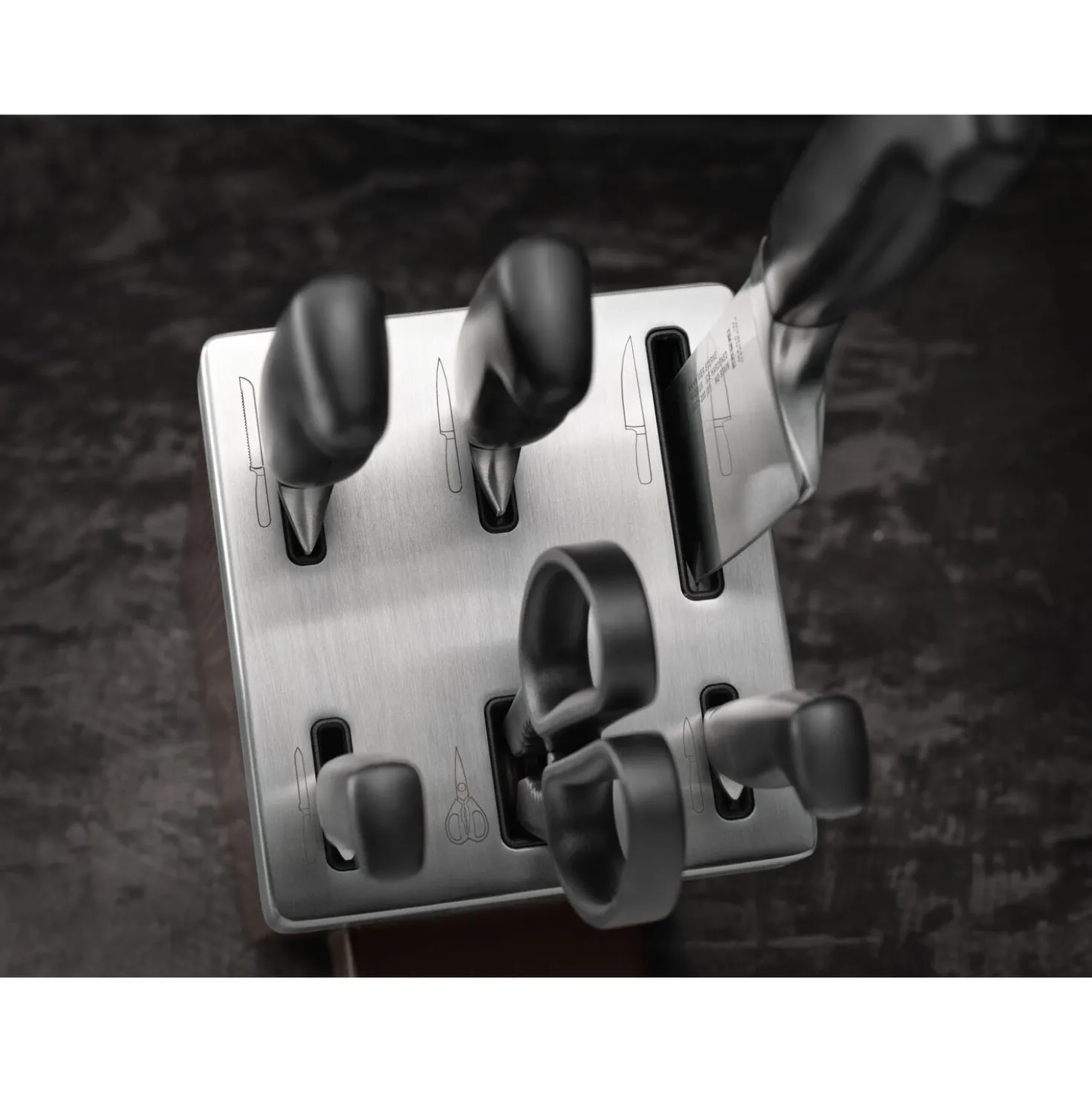 7-tlg, Selbstschärfender Messerblock, Braun