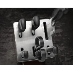 7-tlg, Selbstschärfender Messerblock, Schwarz
