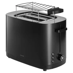 Toaster mit Br&ouml;tchenaufsatz, 2 Schlitze kurz, Schwarz