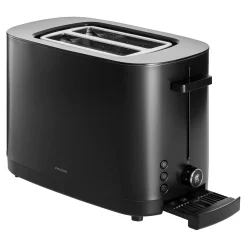 Toaster mit Br&ouml;tchenaufsatz, 2 Schlitze kurz, Schwarz
