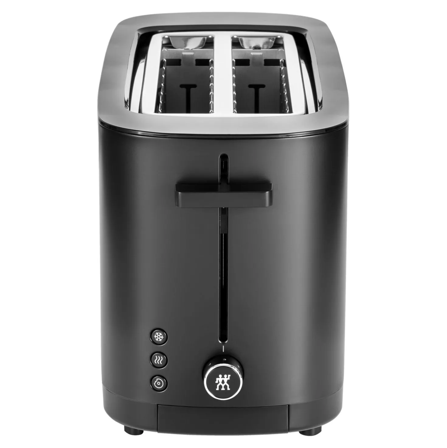 Toaster mit Brötchenaufsatz, 2 Schlitze lang, Schwarz