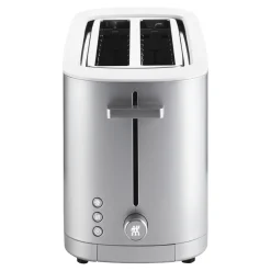 Toaster mit Brötchenaufsatz, 2 Schlitze lang, Silber