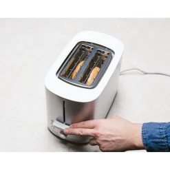 Toaster mit Br&ouml;tchenaufsatz, 2 Schlitze kurz, Silber