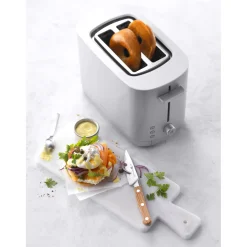 Toaster mit Br&ouml;tchenaufsatz, 2 Schlitze kurz, Silber
