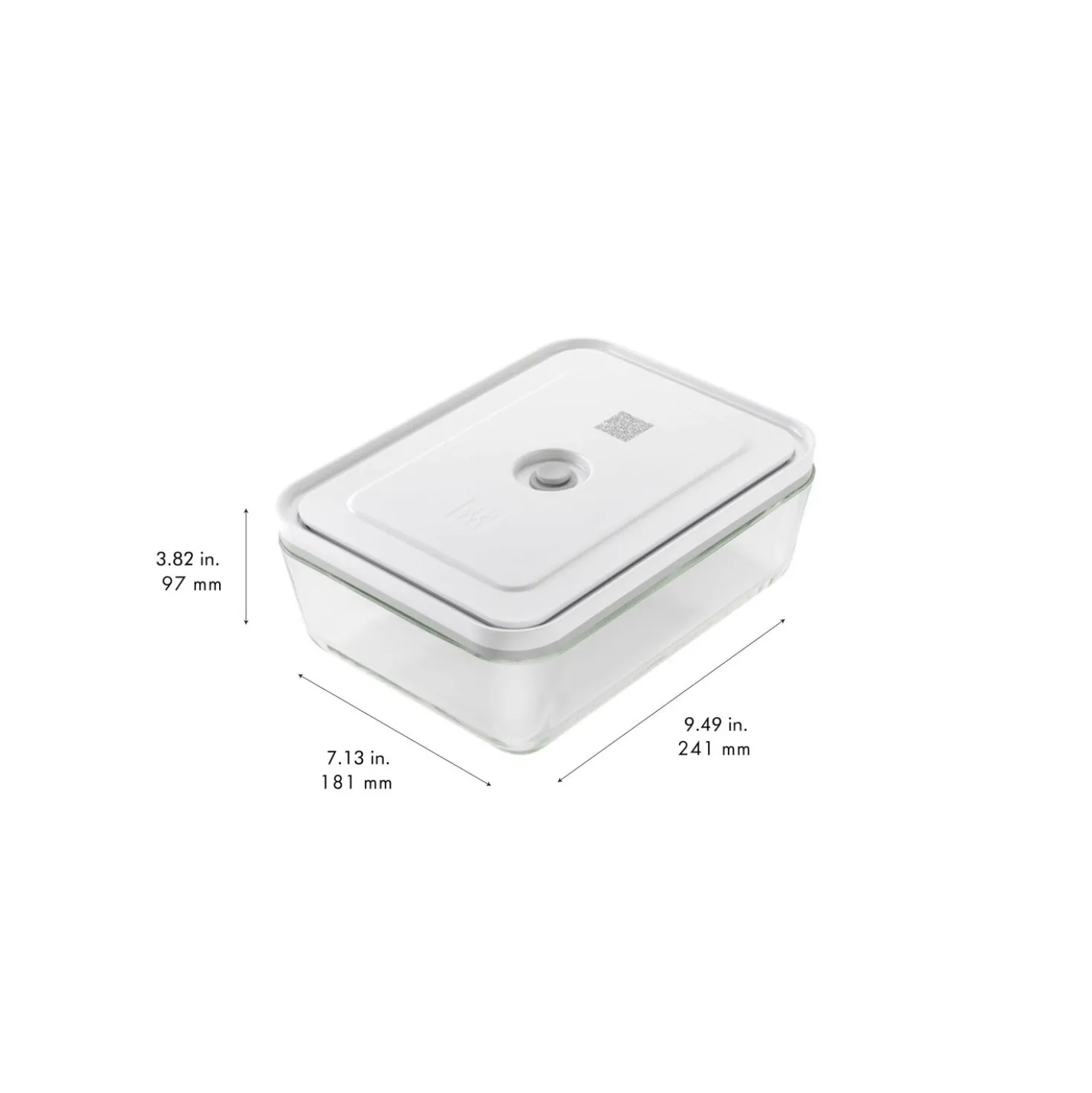 Vakuum Kühlschrankbox, Glas, Grau