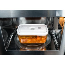 Vakuum Kühlschrankbox, Glas, Grau