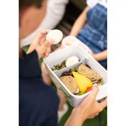 Vakuum Lunchbox DINOS L, Weiß-grau