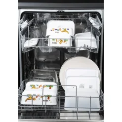Vakuum Lunchbox DINOS L, Weiß-grau