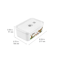 Vakuum Lunchbox DINOS L, Weiß-grau