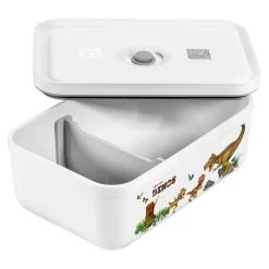 Vakuum Lunchbox DINOS L, Weiß-grau