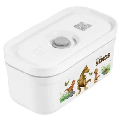 Vakuum Lunchbox DINOS S, Weiß-grau