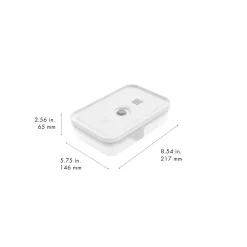 Vakuum Lunchbox L flach, Semitransparent-Grau