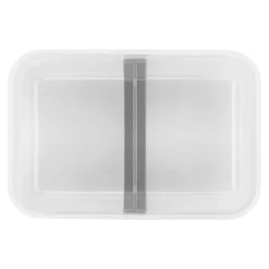 Vakuum Lunchbox L flach, Semitransparent-Grau