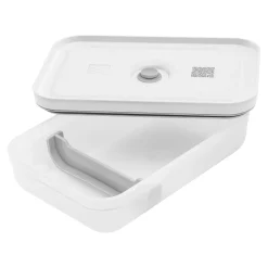 Vakuum Lunchbox L flach, Semitransparent-Grau