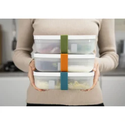 Vakuum Lunchbox L flach, Semitransparent-Grau