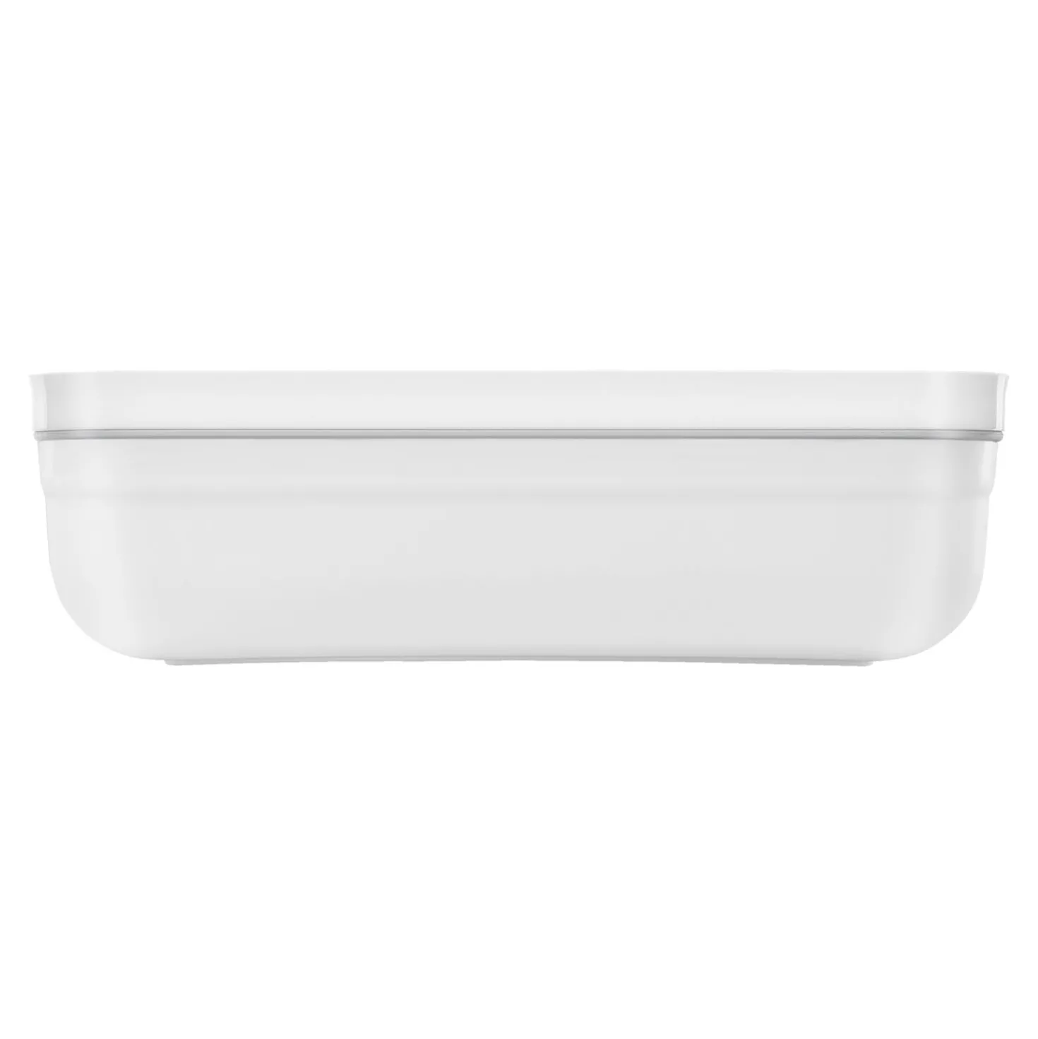 Vakuum Lunchbox L flach, Weiß-grau